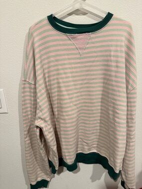 Free People We The Free Classic Striped Oversized Crewneck sweatshirt in the